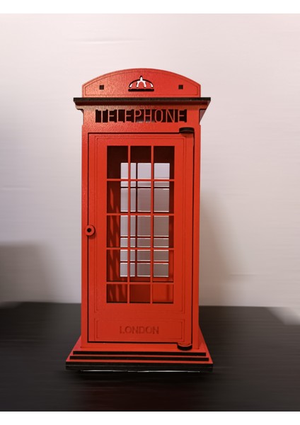 Ahşap Dekoratif Işıklı London Telefon Kulübesi - Mumluk, Dekoratif, Süs Londra Telefon Kulübesi indirimleri