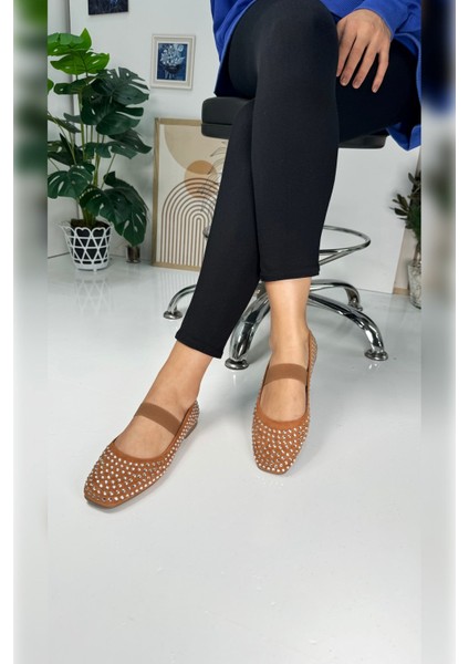 Günlük Kadın Babet Taşlı Lastikli Alçak Topuklu Tırtıklı Tabanlı Küt Burunlu Rahat Ayakkabı 347 fiyatları