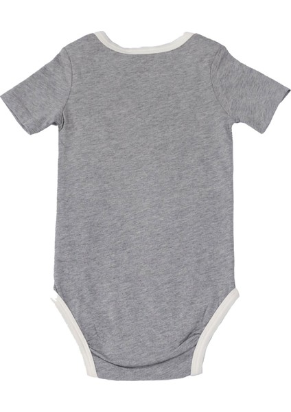 Kuzu Baskılı Unisex Bebek Body Gri