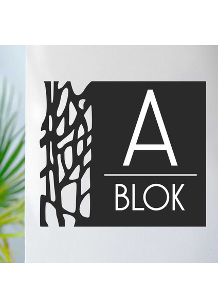 Apartman Site Bina Blok Yönlendirme Blok Tabela Levha 40 x 35 cm Alüminyum Siyah
