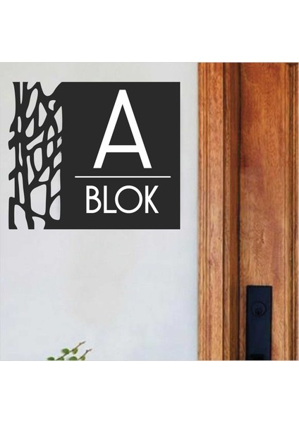 Apartman Site Bina Blok Yönlendirme Blok Tabela Levha 40 x 35 cm Alüminyum Siyah