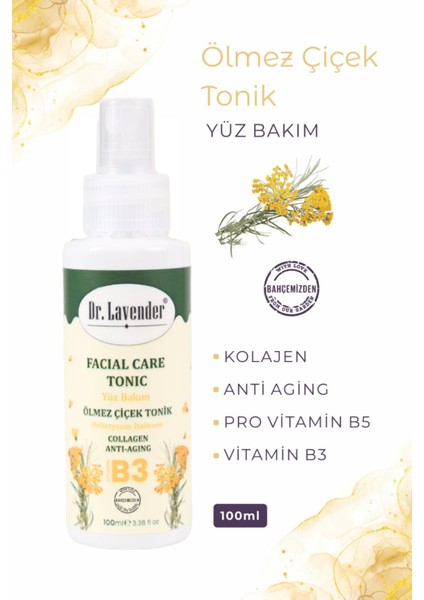 Bahçemizden Ölmez Çiçek Suyu Kolajen B5 Ve B3 Vitaminli Yüz Bakım & Tonik 100 Ml