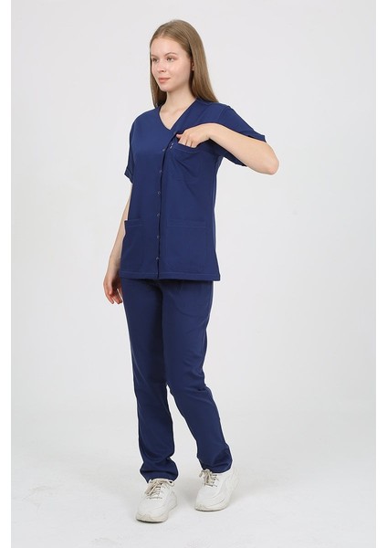 Pansy Hakim Yaka Koyu Indigo Kadın Uniforma (Likralı) Xl - Takım - Hayır Isim Yazılmasın fiyatları