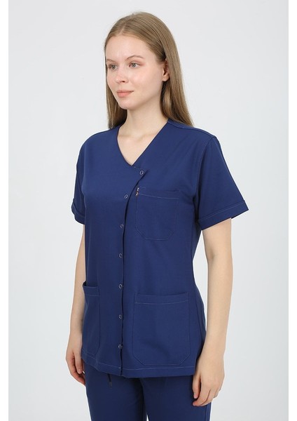 Pansy Hakim Yaka Koyu Indigo Kadın Uniforma (Likralı) Xl - Takım - Hayır Isim Yazılmasın indirimleri