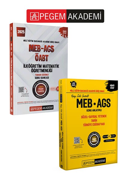 PEGEM AKADEMİ 2025 MEB-AGS-ÖABT İlköğretim Matematik Öğretmenliği