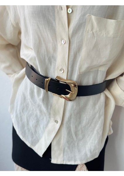 Tokalı Suni Pantolon Kemeri, Ceket Kemeri, Elbise Kemeri, Gömlek Kemeri Kadın Siyah