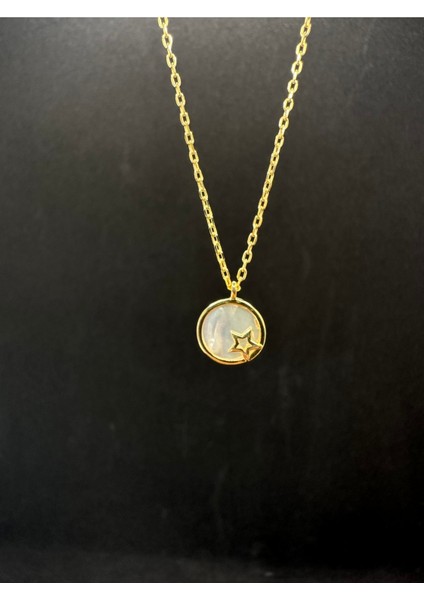 Ithal Sedefli Içinde Yıldız Gümüş Kadın Kolye modelleri