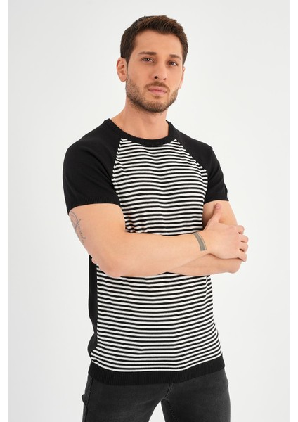 Alexander Gardı, Bisiklet Yaka T-shirt, Siyah Çizgili (Ag504901) Çizgili L fiyatları