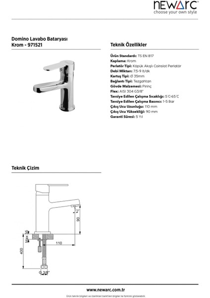Domino Lavabo Bataryası modelleri