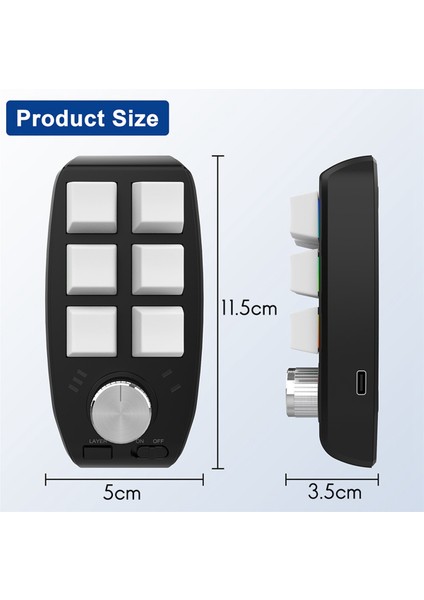 Photoshop Siyah Için USB Özel Programlama Makro Düğme Klavye 6 Tuş (Yurt Dışından) indirimleri