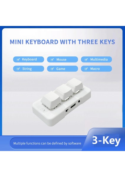 MK321BT 3 Tuşlu Mini Özelleştirilmiş Mekanik Klavye, Beyaz (Yurt Dışından) modelleri