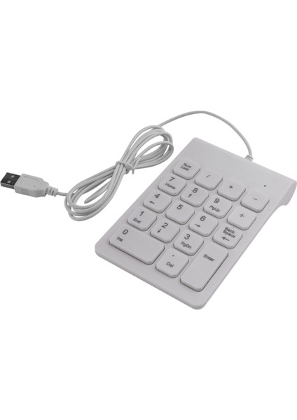 Mini USB Kablolu Sayısal Tuş Takımı Numpad 18 Tuşlu Dijital Klavye (Beyaz) (Yurt Dışından)