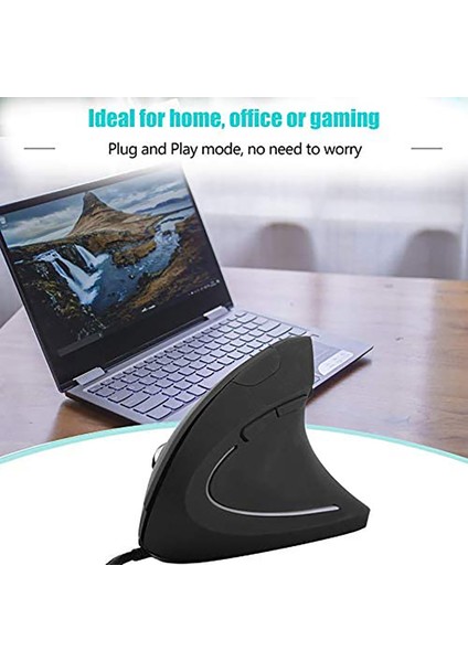 Ergonomik Optik Fare 2.4ghz Dikey Fare Evrensel Dizüstü Bilgisayar, Siyah (Yurt Dışından) fırsatları