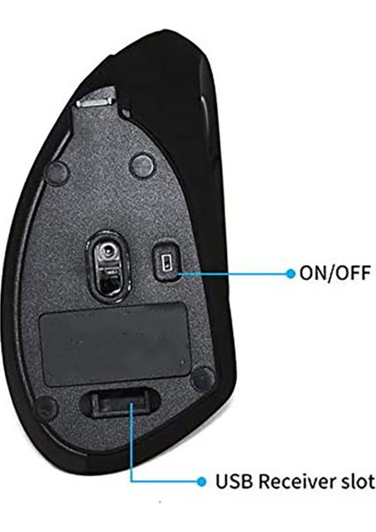 Ergonomik Optik Fare 2.4ghz Dikey Fare Evrensel Dizüstü Bilgisayar, Siyah (Yurt Dışından) indirimleri