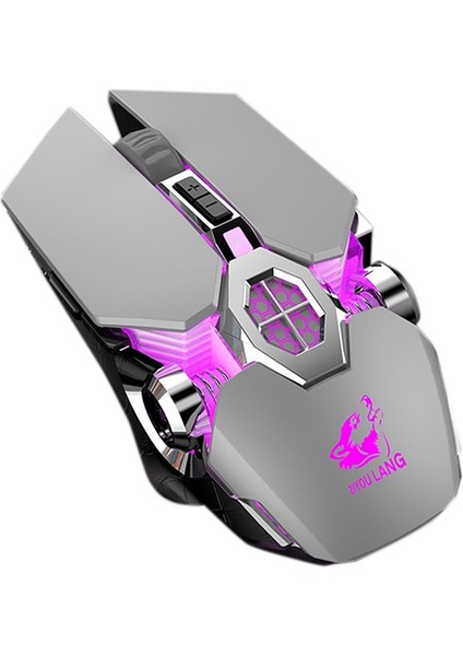 Kablosuz Fare 2,4 Ghz Şarj Edilebilir 3 Hız Ayarlanabilir 2400 Dpı, Gri (Yurt Dışından)