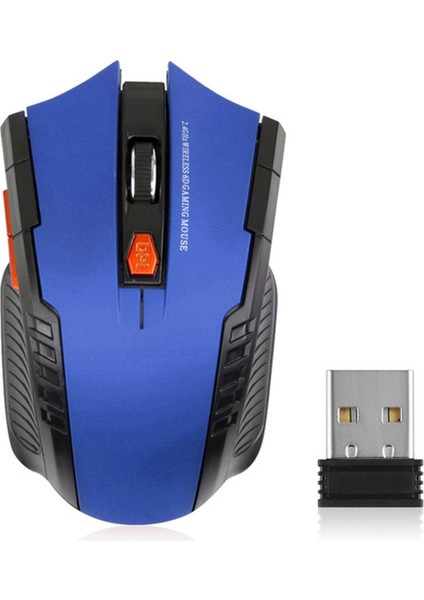 USB Alıcılı Kablosuz Fare 2,4 Ghz Optik Fare 1600 Dpı Mavi (Yurt Dışından)