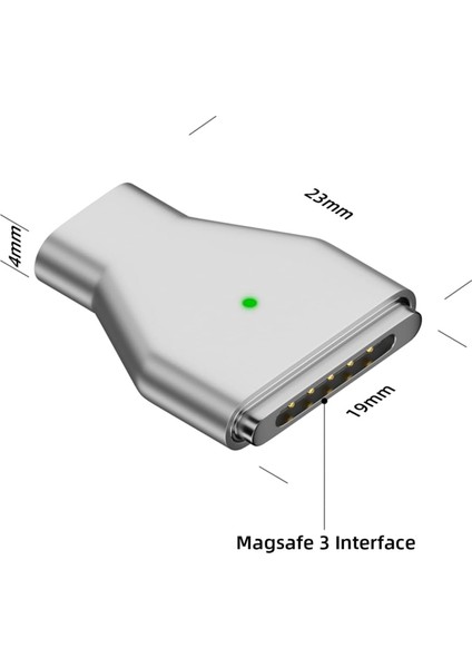 MacBook Air 2022 (M2) Için 140 W USB C - Manyetik 3 Şarj Adaptörü (Yurt Dışından)