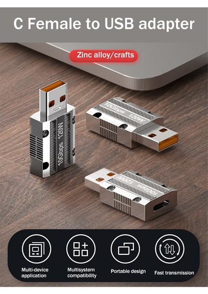 Type-C'den Usb'ye Adaptör 120W Hızlı Şarj Dönüştürücü (Yurt Dışından)