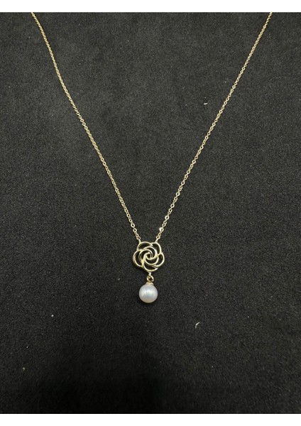 Ithal Incili Içi Boş Gül Gümüş Kadın Kolye fiyatları