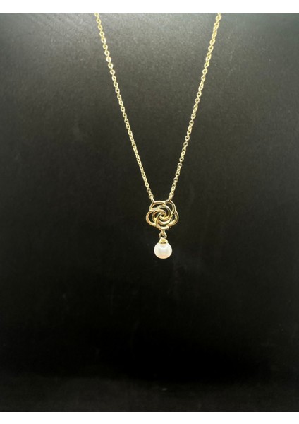 Ithal Incili Içi Boş Gül Gümüş Kadın Kolye modelleri