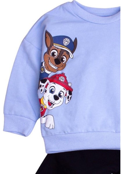 Pamuklu Paw Patrol Baskılı Tatlı Unisex Bebek&Çocuk 2'Li Alt Üst Eşofman Takım