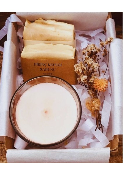 Pirinç Kepeği & Hanımeli Soya Mum 350 GR