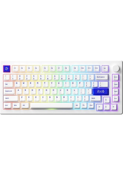 MOD 007B PC Blue on White RGB Kablosuz Hotswap Mekanik Gaming Klavye