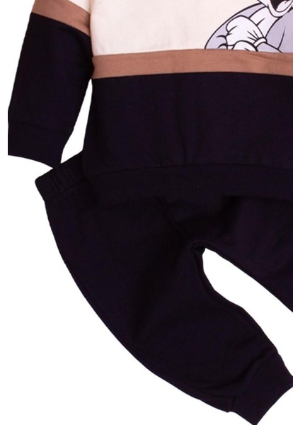 Pamuklu Bugs Bunny Baskılı Tatlı Unisex Bebek&Çocuk 2'Li Alt Üst Eşofman Takım