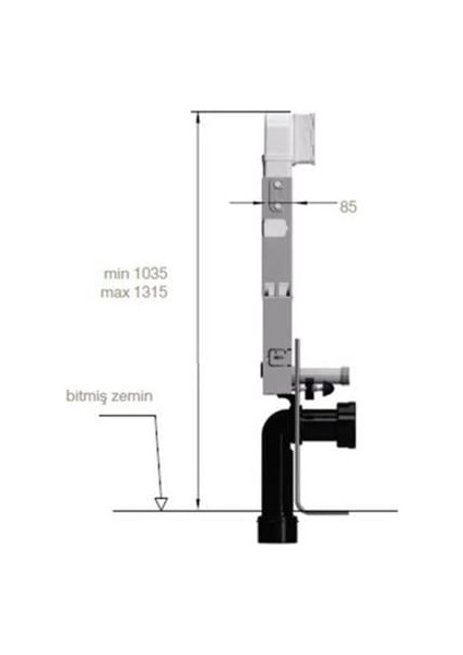 Tuğla Duvar Metal Iç Ayaklı 2/6 Lt 8,5 cm