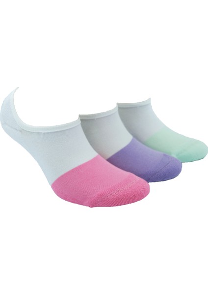 Kadın Bambu Çetik Çorap, Siyah, 3'lü Paket, Havlu Taban Silikon Topuk