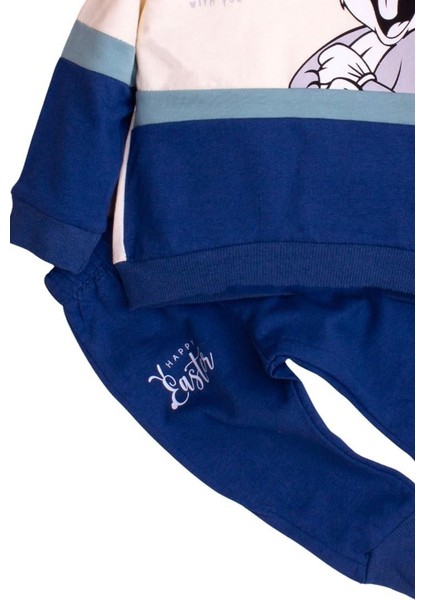 Pamuklu Bugs Bunny Baskılı Tatlı Unisex Bebek&Çocuk 2'Li Alt Üst Eşofman Takım modelleri