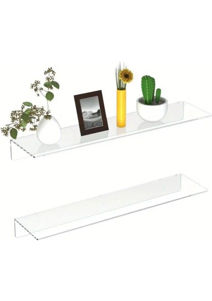 61 cm Şeffaf Akrilik Hayalet Raf - 2'li Set
