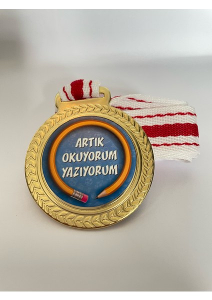 1 Adet Artık Okuyorum Yazıyorum Madalyası Dijital Baskılı Madalya fiyatları