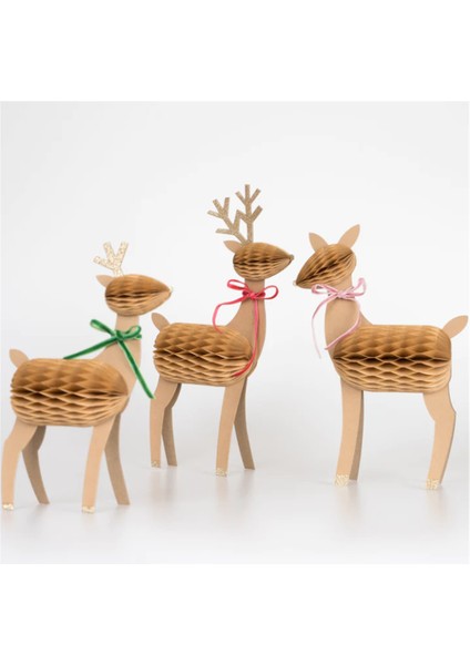 - Honeycomb Reindeer Family - Rengeyiği Ailesi Dekorlar (3'lü) fiyatları
