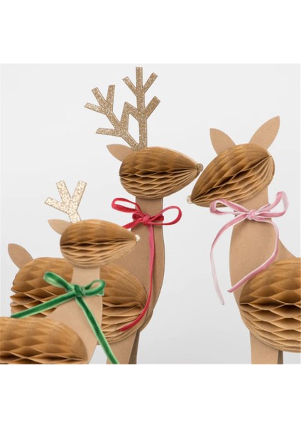 - Honeycomb Reindeer Family - Rengeyiği Ailesi Dekorlar (3'lü) indirimleri