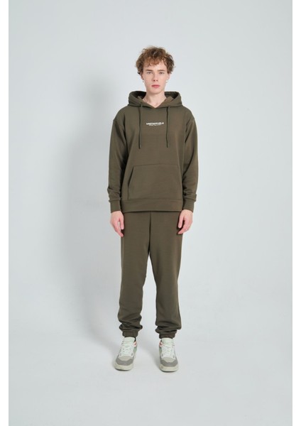Oversize Kapüşonlu Baskılı Unisex Eşofman Takımı