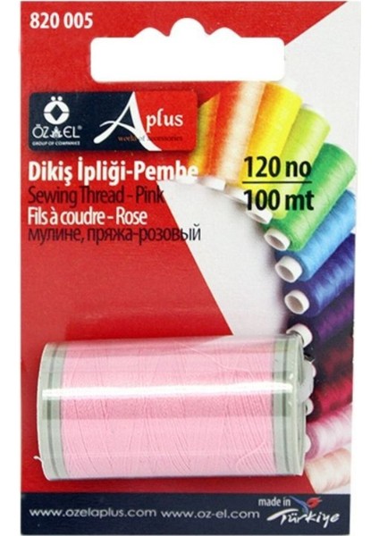 Pembe Dikiş İpliği Mini Makara 100 mt