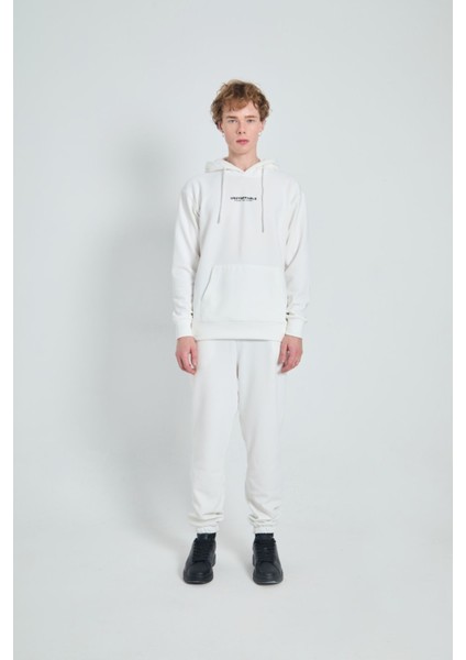 Oversize Kapüşonlu Baskılı Unisex Eşofman Takımı