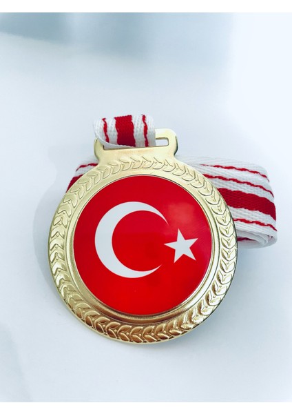 5 Adet Türk Bayrağı Madalyası Dijital Baskılı Madalya
