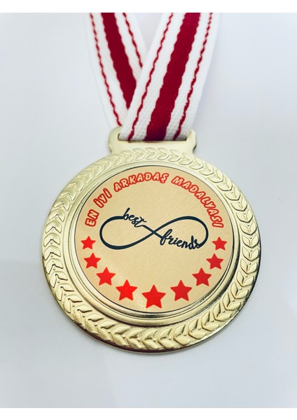 1 Adet En Iyi Arkadaş Madalyası - Dijital Baskılı Madalya