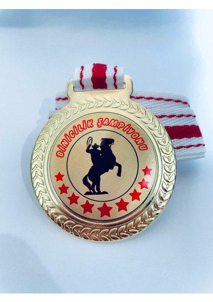 1 Adet Binicilik Şampiyonu Madalyası - Dijital Baskılı Madalya