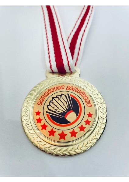 5 Adet Badminton Şampiyonu Madalyası - Dijital Baskılı Madalya