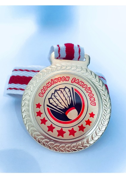 5 Adet Badminton Şampiyonu Madalyası - Dijital Baskılı Madalya