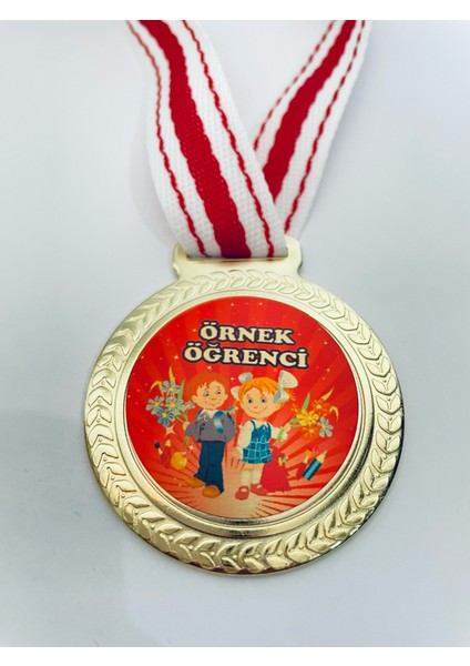 10 Adet Örnek Öğrenci Madalyası - Dijital Baskılı Madalya