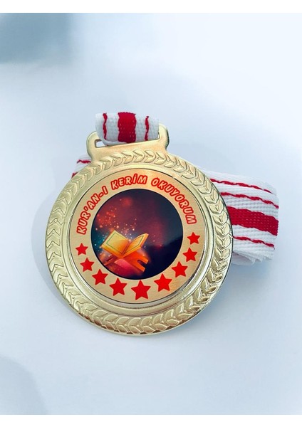 3 Adet Kuranı Kerim Okuyorum Madalyası - Dijital Baskılı Madalya
