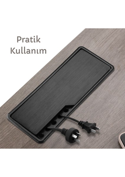Siyah Dikdörtgen Masa Kablo Kanalı Kapağı | Kablo Deliği Kapağı | Masa Kablo Düzenleyici Kapak fırsatları