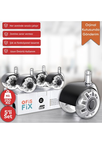 50mm Silikon Oyuncu Koltuğu Tekeri | Ofis Koltuk Tekeri | Ultra Sessiz Sandalye Tekeri