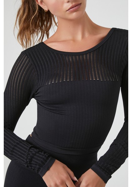 F21 Active Dikişsiz Crop Sweatshirt