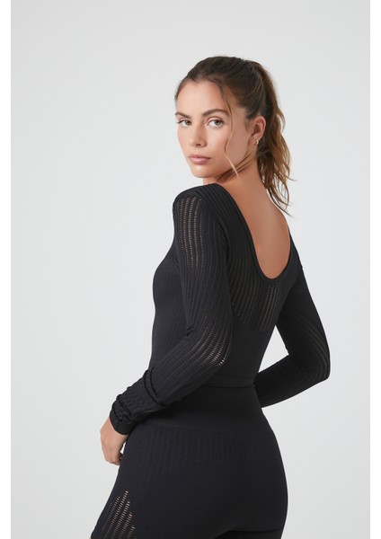 F21 Active Dikişsiz Crop Sweatshirt
