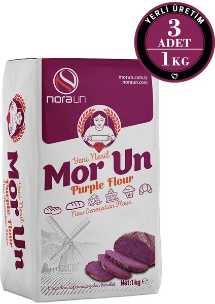 Mor Un 1 kg 3 Adet (Vegan)